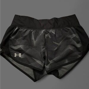 Under Armour Women's Black Patterned Athletic Shorts